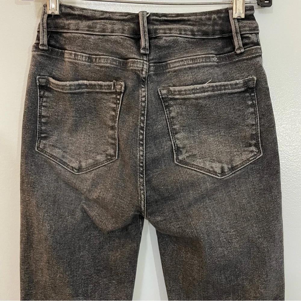 Frame Denim Black Gray Mini Boot Jeans